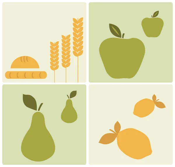 Sertie Pommes Fruits — Image vectorielle
