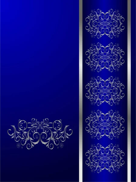 Vektor Set Aus Blauen Dekorativen Rahmen Mit Einem Platz Für — Stockvektor