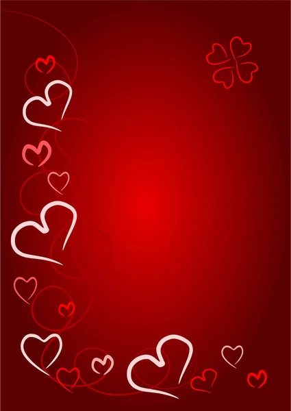 Красное Сердце Красном Фоне — стоковый вектор