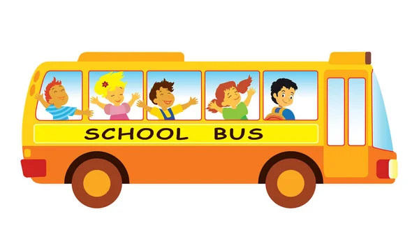 Illustration Vectorielle Dessin Animé Autobus Scolaire — Image vectorielle