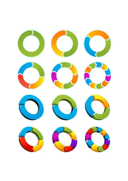 Set Colored Circle Elements — Stock Vector