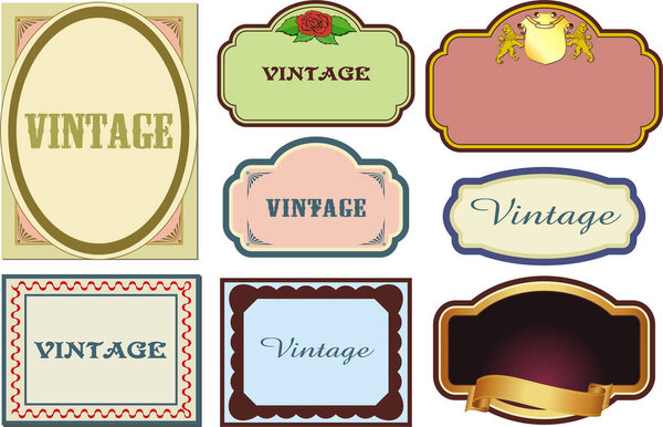 Vintage labels set vector illustration