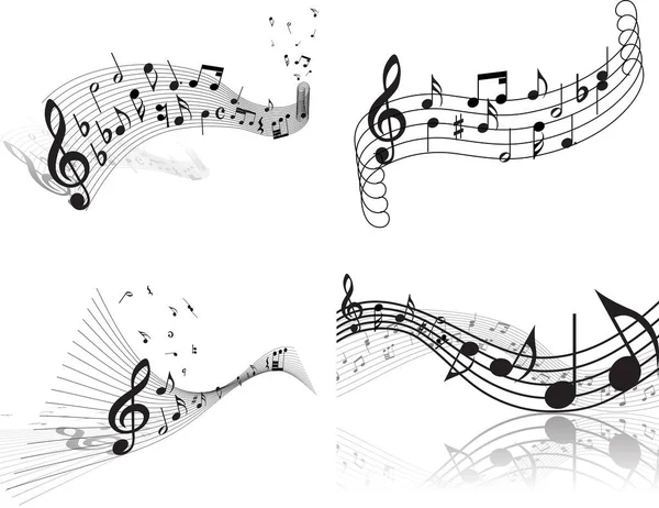 Música Notas Vector Ilustración — Vector de stock