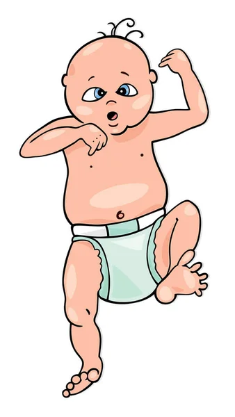 Ilustración Una Caricatura Niño Bebé — Vector de stock