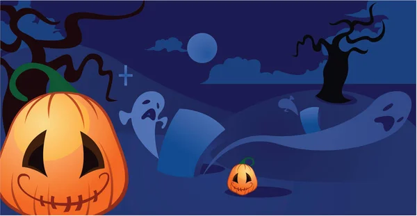 Halloween Pozadí Dýní Netopýry — Stockový vektor