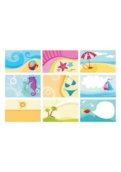Summer Vacation Set Icons — Stock Vector