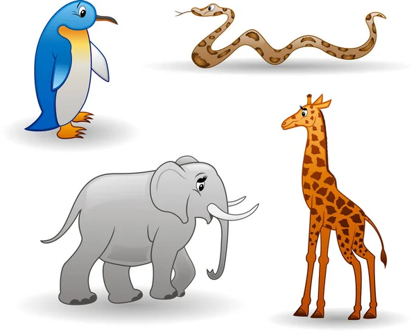 set of animals and wild illustration