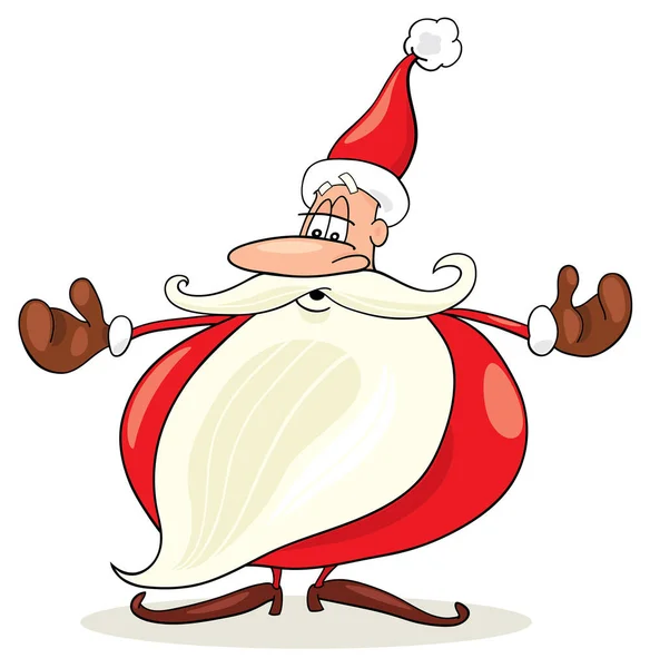 Weihnachtsmann Mit Großem Weißen Bart — Stockvektor