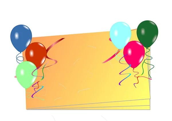 Birthday Card Colorful Balloons — Stock Vector