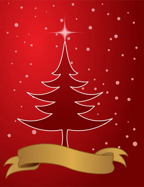 Christmas Tree Ribbon Star — Stock Vector