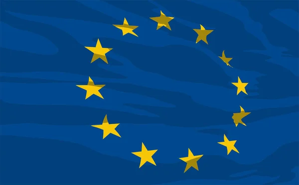 Европейский Союз Размахивает Флагом Векторная Иллюстрация Фона Карты Европы — стоковый вектор