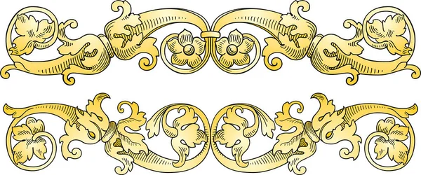 Baroque Ornament Vector Illustration — Stock Vector