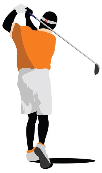 Golf Oyuncusu Başında — Stok Vektör