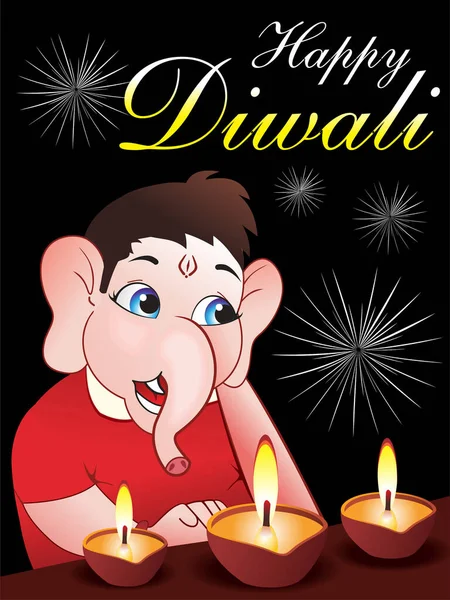 Illustration Happy Diwali Celebration Background — Stock Vector