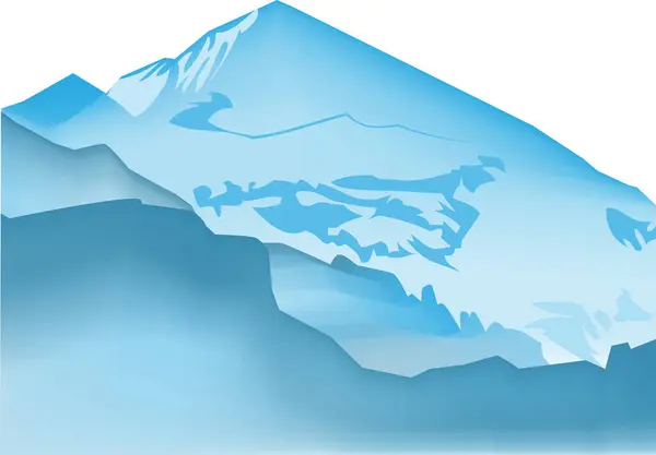 Blauer Berg Mit Schnee — Stockvektor