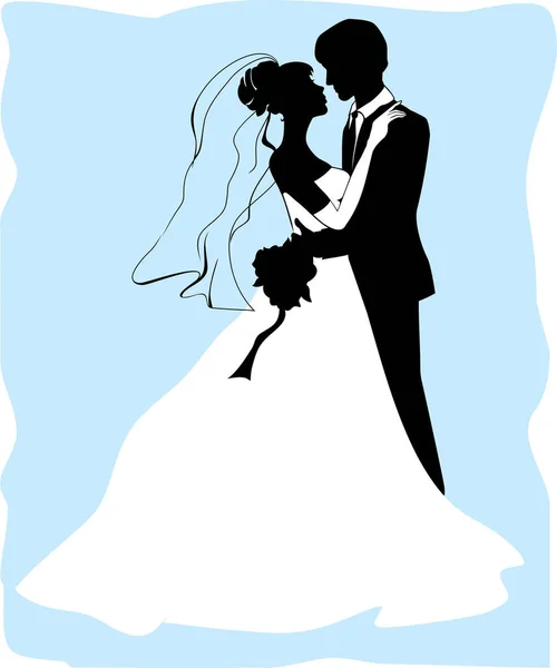 Hochzeitspaar Auf Weißem Hintergrund Vektor Illustration — ストックベクタ