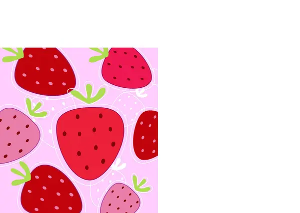 Vector Seamless Pattern Strawberries Strawberries — Stock Vector