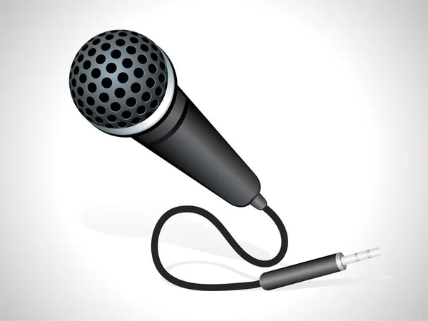 Microfone Realista Com Sombra — Vetor de Stock