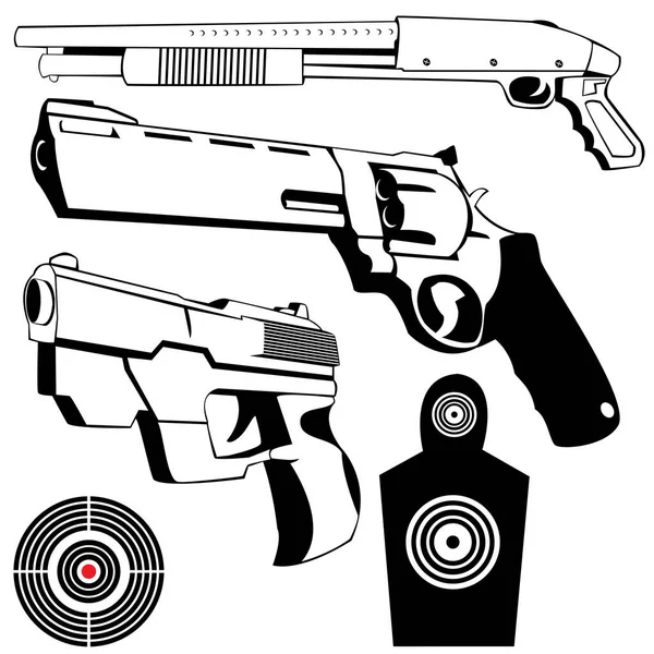 Pistole Und Pistole Vektorillustration Einfaches Design — Stockvektor