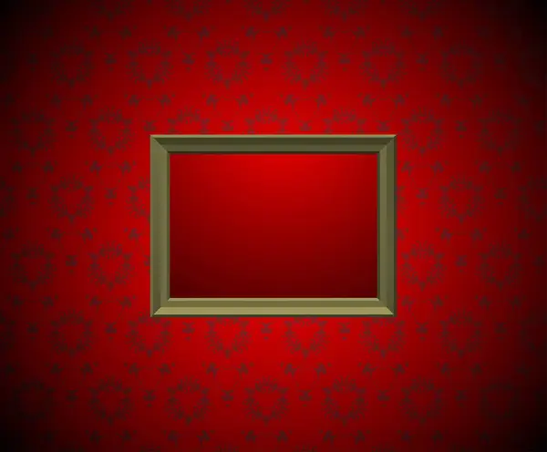 Rote Wand Mit Bilderrahmen — Stockvektor