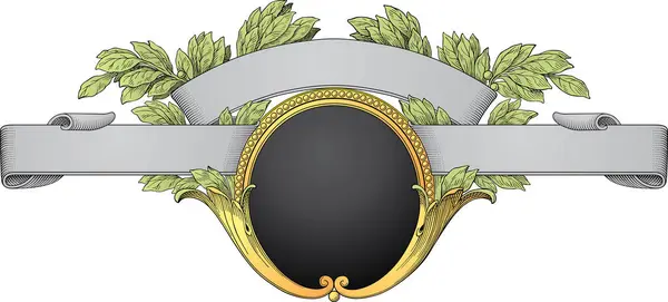 Ilustração Uma Grinalda Com Escudo Uma Coroa —  Vetores de Stock