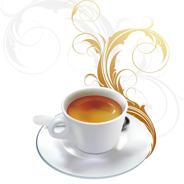Tasse Café Sur Fond Blanc — Image vectorielle