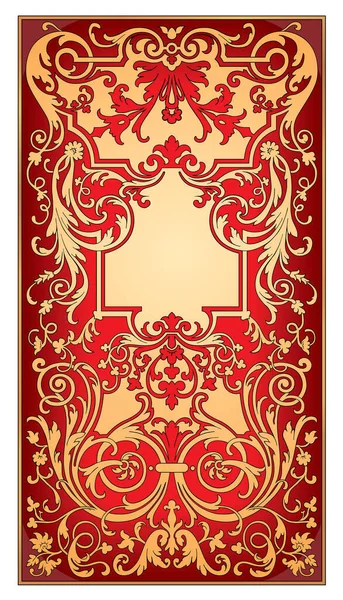 赤い装飾が付いているベクトル金フレーム — ストックベクタ