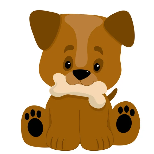 Carino Piccolo Cane Fumetto Vettore Illustrazione Grafica Design — Vettoriale Stock