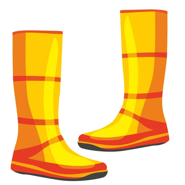 Vector Illustration Cartoon Yellow Boots White — Stock Vector