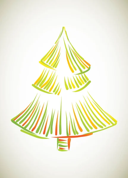 Ručně Kreslený Vánoční Stromek Vektorová Ilustrace — Stockový vektor
