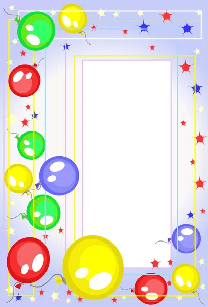 Cadre Avec Ballons Étoiles — Image vectorielle