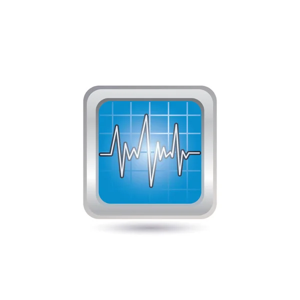 Καρδιογράφημα Εικονίδιο Διανυσματική Απεικόνιση Μπλε Εικονίδιο — Διανυσματικό Αρχείο