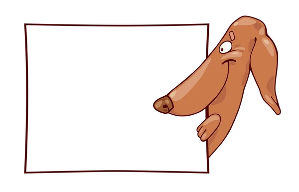 卡通狗 白色框架 矢量图解简单设计 — 图库矢量图片
