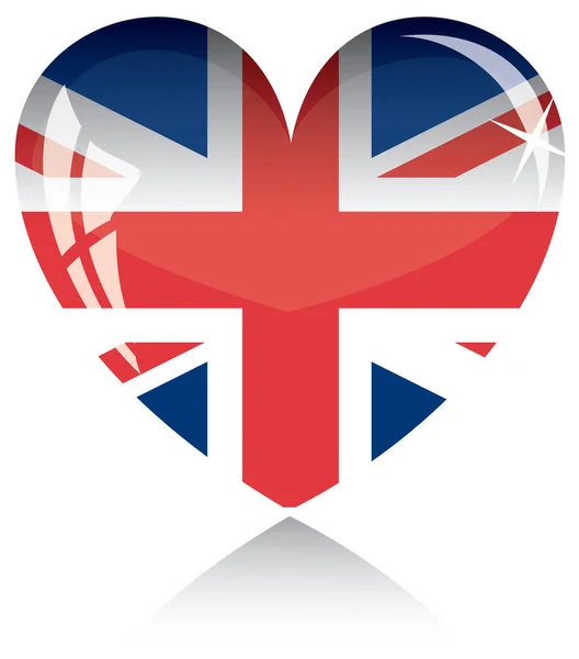 Καρδιά Και Ηνωμένο Βασίλειο Σχεδιασμός Σημαίας — Διανυσματικό Αρχείο