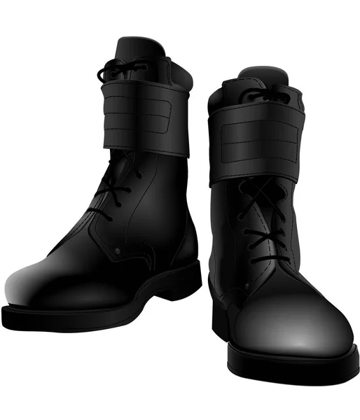 Zwarte Laarzen Met Hoge Hiel — Stockvector
