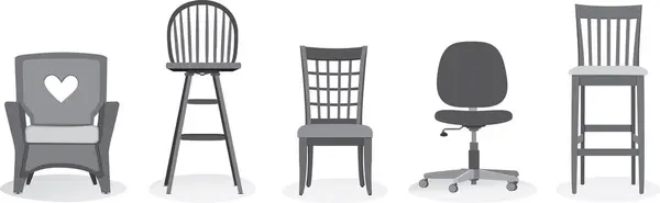 Stühle Isoliert Auf Weißem Hintergrund Vektorillustration — Stockvektor