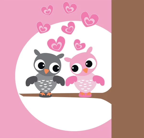 Εικονογράφηση Του Χαριτωμένα Πουλιά Στην Αγάπη — Διανυσματικό Αρχείο