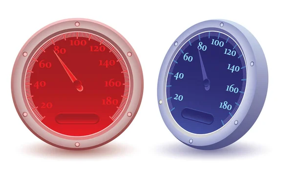 Cronómetro Azul Rojo — Vector de stock