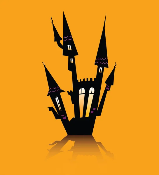 Castello Halloween Disegno Illustrazione Vettoriale — Vettoriale Stock