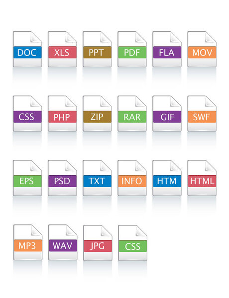 set of vector file format icons