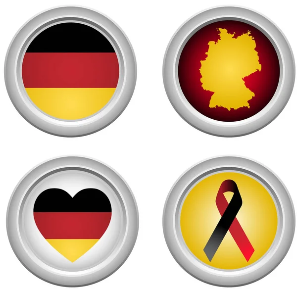 Botões Ícone Alemanha Ilustração Vetorial —  Vetores de Stock