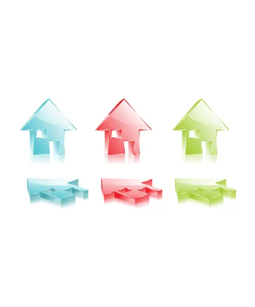 Set Colored Houses — Stock Vector