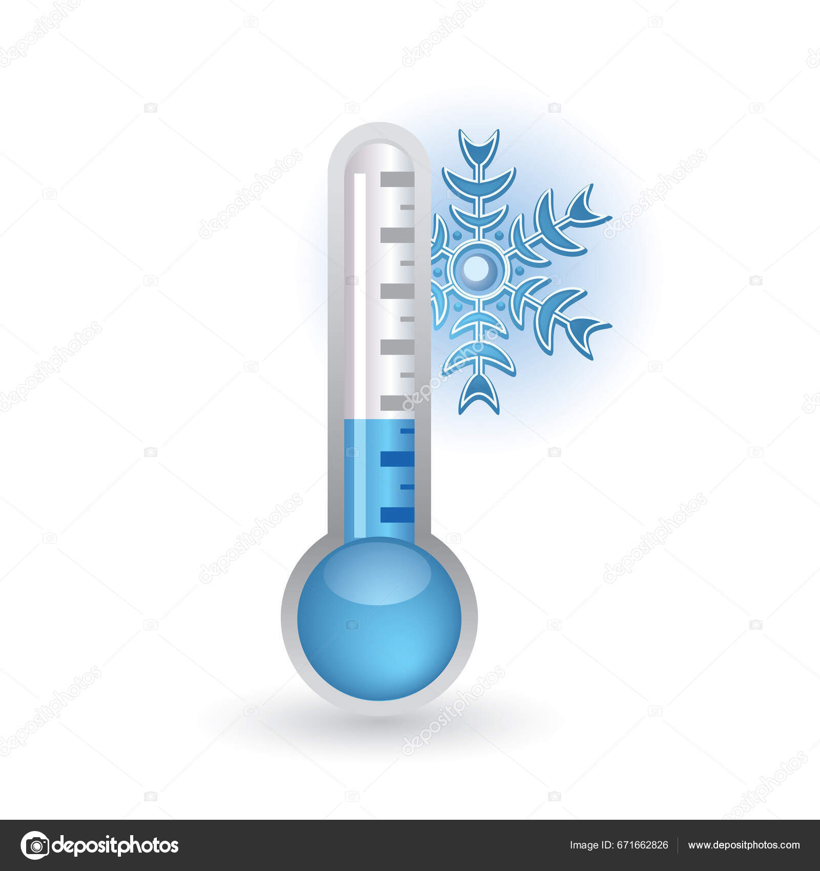 Thermometer Snowflake Temperature Symbol Stock Vector by ©DesignPicsInc