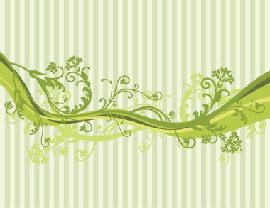 Vector floral arka planı yeşil yaprakları ile