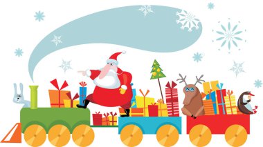 Noel Baba ve ren geyiğinin olduğu Noel sahnesi trende