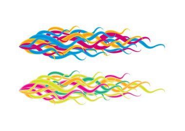 Renkli fantezi çizgilerinin vektör çizimi