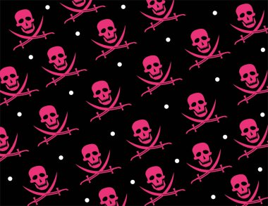 Kafatası ve çapraz kemikli kusursuz desenlerin vektör çizimi