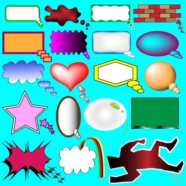 çizgi roman baloncukları koleksiyon vektörü