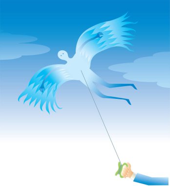 Uçurtmalı uçan melek