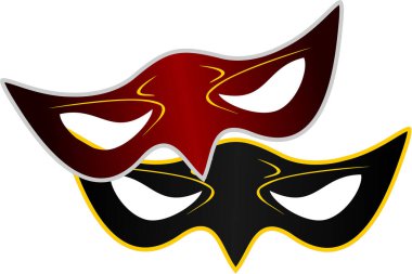 vektör illüstrasyonunda iki maskenin vektör resmi